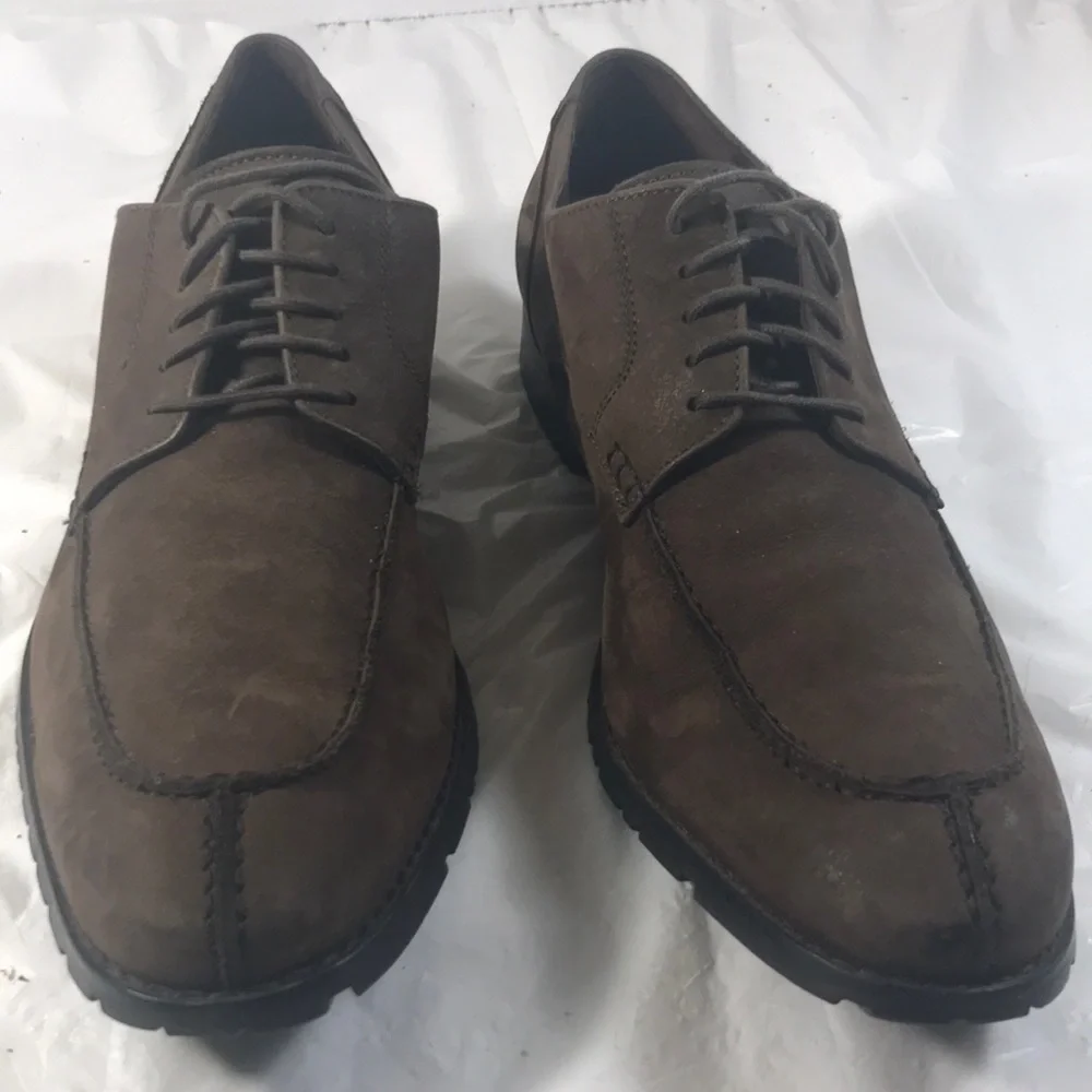 Cole Haan Nike Air Men's Brown Waterproof Suede Lace Up Split Toe Oxford Shoes
